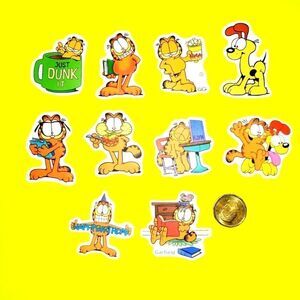 3/$20 Brand New 10x Garfield Waterproof Stickers